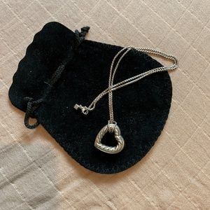 David Yurman Sterling Silver Heart Necklace
